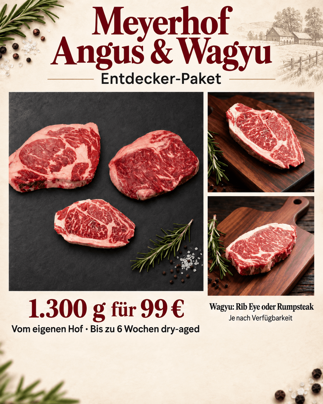 Entdecker-Paket Angus & Wagyu Meyerhof - Meyer zu Hengelage Gourmet