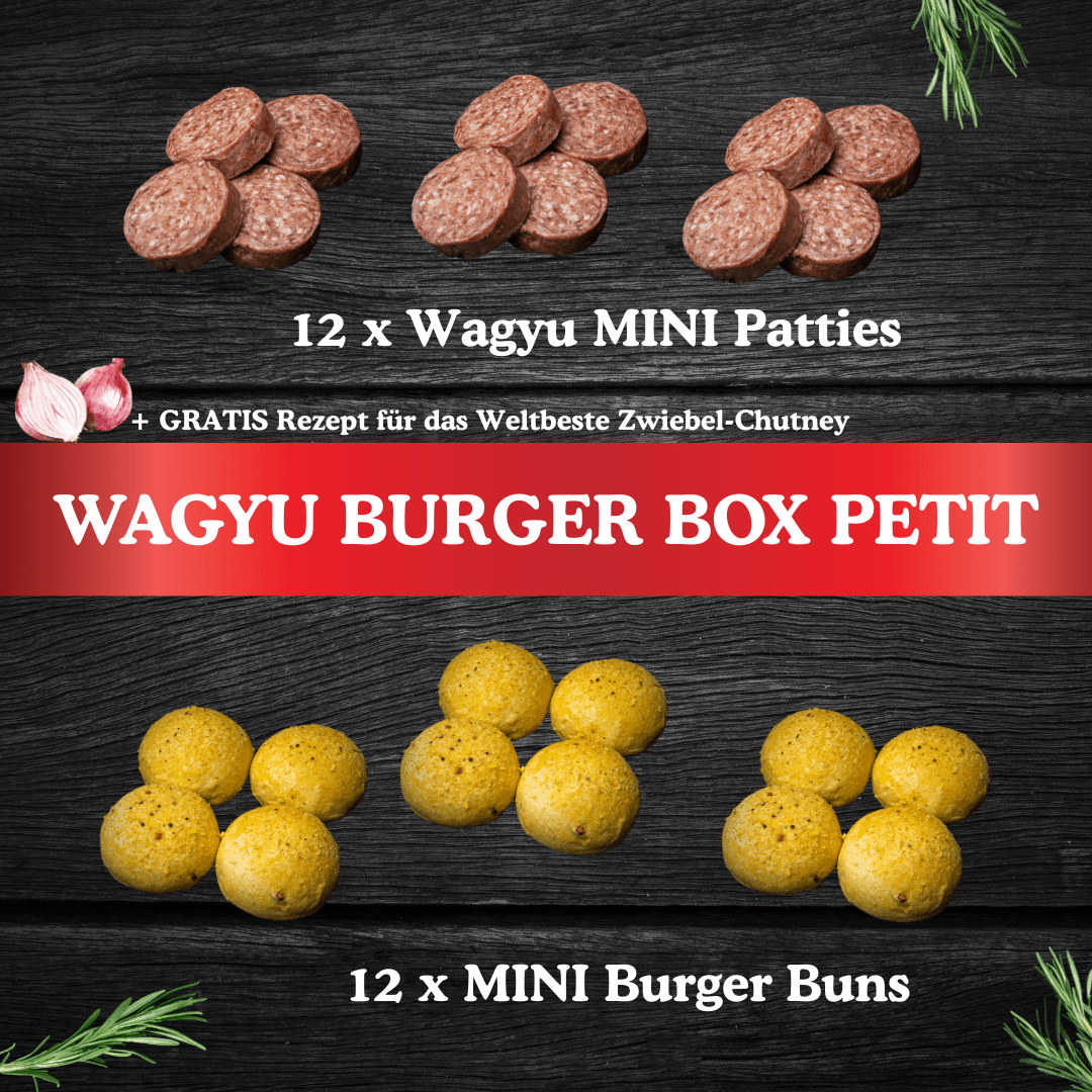 Wagyu 12x MINI Burger + 12x Burger Bun´s, Paket - Angus - Beef Loxten