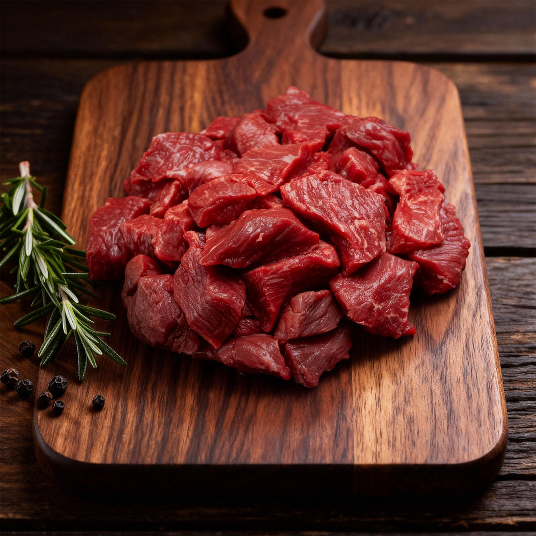Wagyu Gulasch, dry - aged - Angus - Beef Loxten